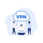 vpn access illustration with people vector